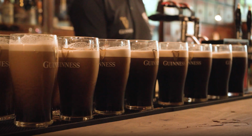 guinness pint line - corporate events at perfect pint dublin